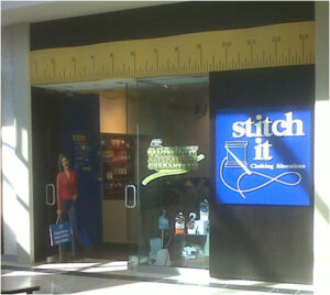 The exterior of Stitch It's Richmond Centre location.