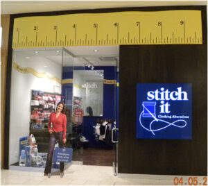 The exterior of Stitch It's Chinook Centre location.