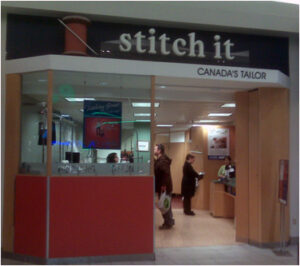 The exterior of Stitch It's Pickering Town Centre location.