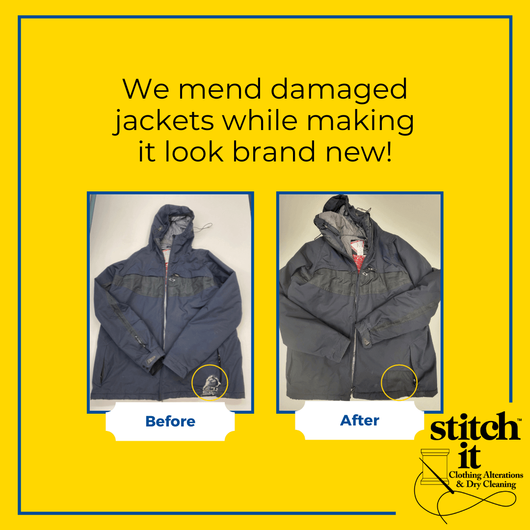 We mend damaged jackets while making it look brand new!